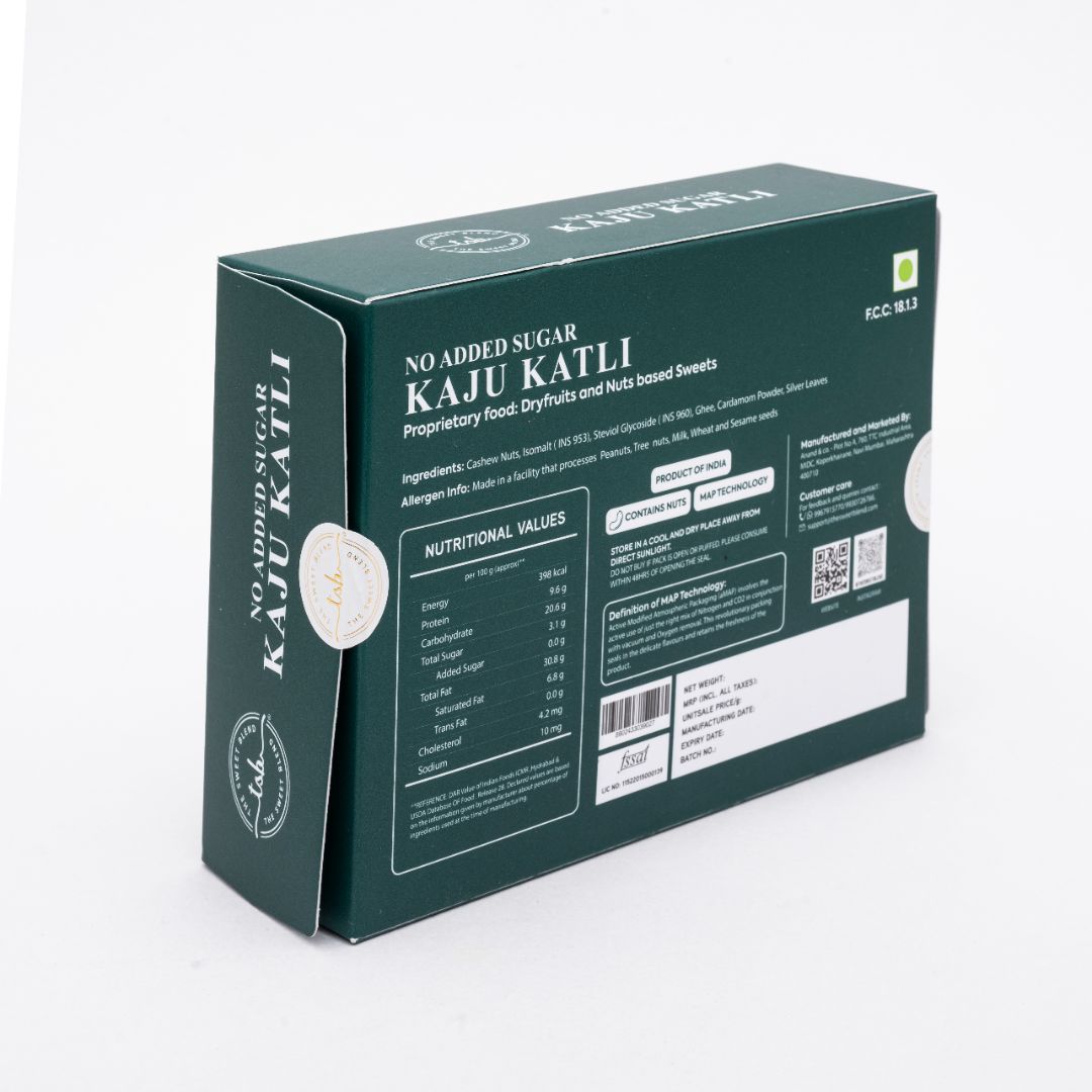 Sugarfree kaju katli mithai box of 250 grams
