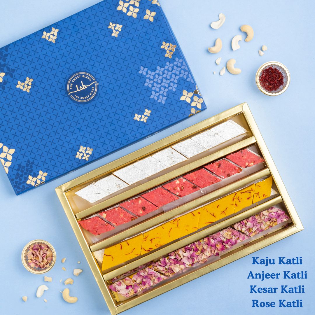 Fusion kaju katli diwali gift box by The Sweet Blend