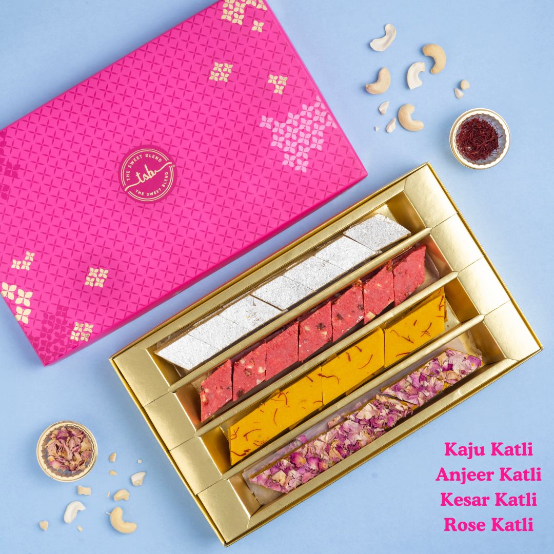 Fusion kaju katli diwali gift box by The Sweet Blend