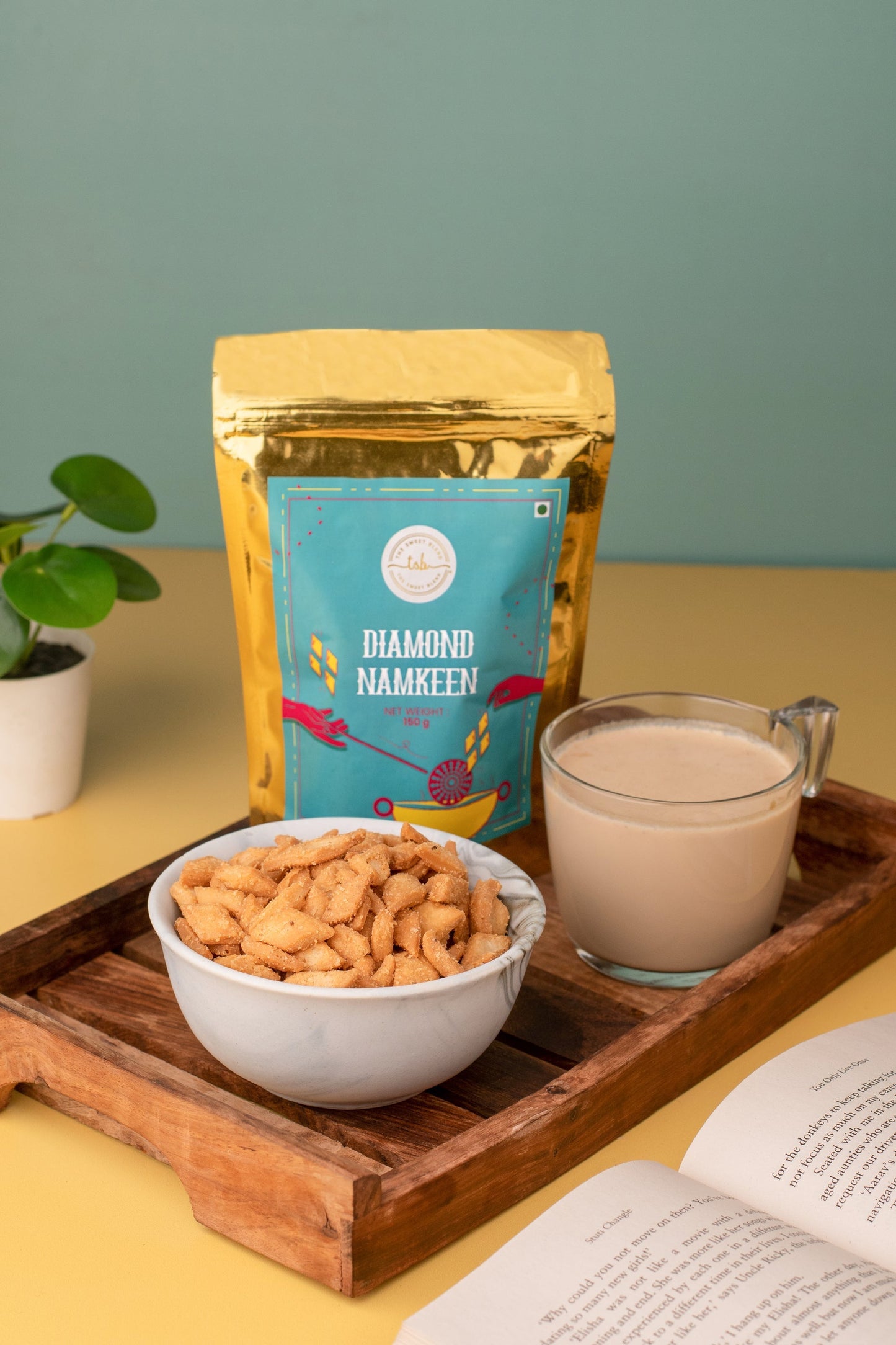 Evening tea snacks Diamond namkeen packet by The Sweet Blend