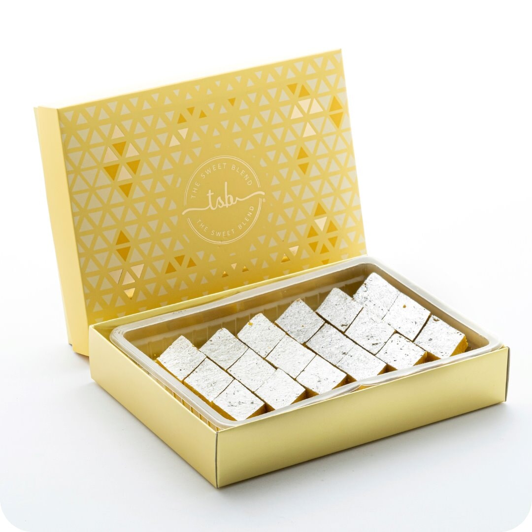 Kesar kaju katli box of 450 grams by The Sweet Blend