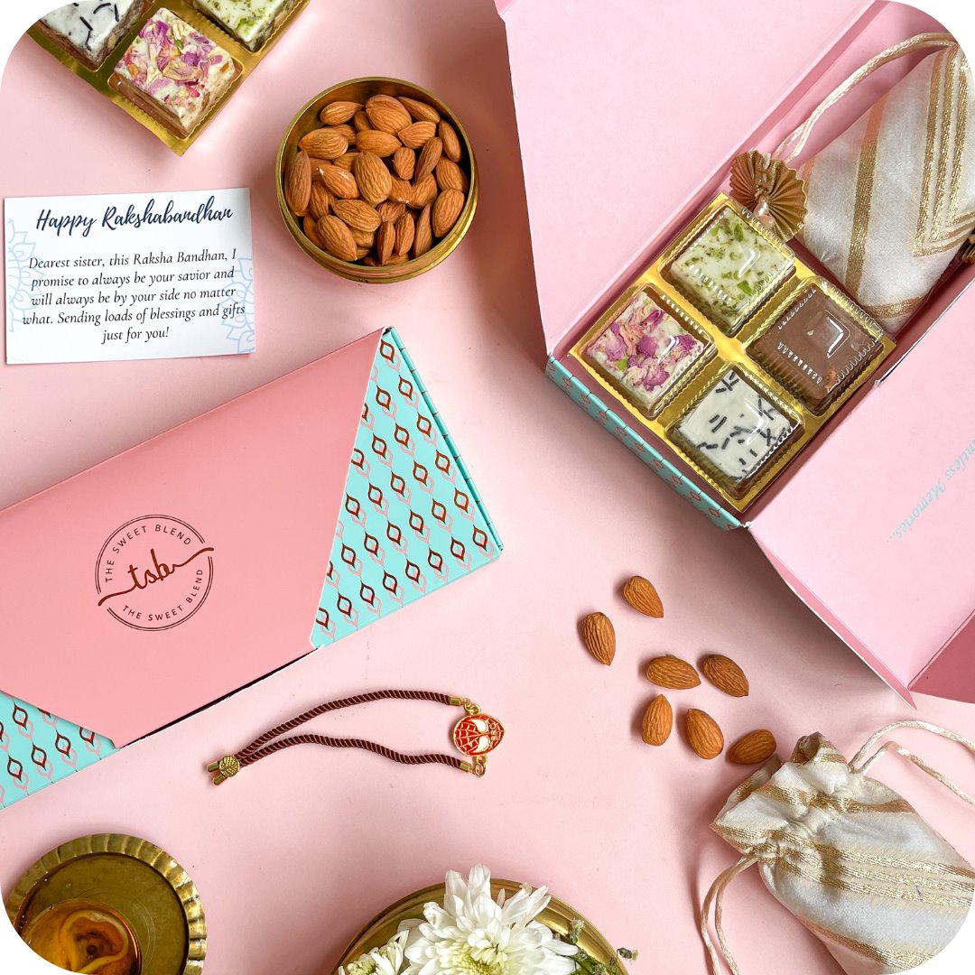 Small Hamper with Spiderman Rakhi The Sweet Blend