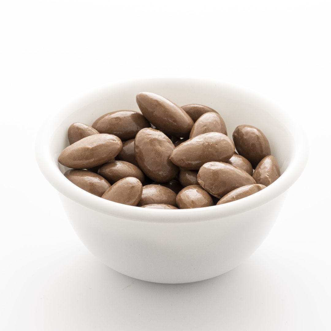 Chocolate coated almonds bowl