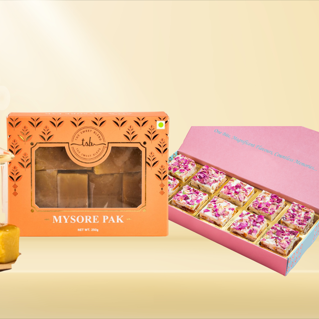 Mysur Pak + Mango Crunch – The Sweet Blend