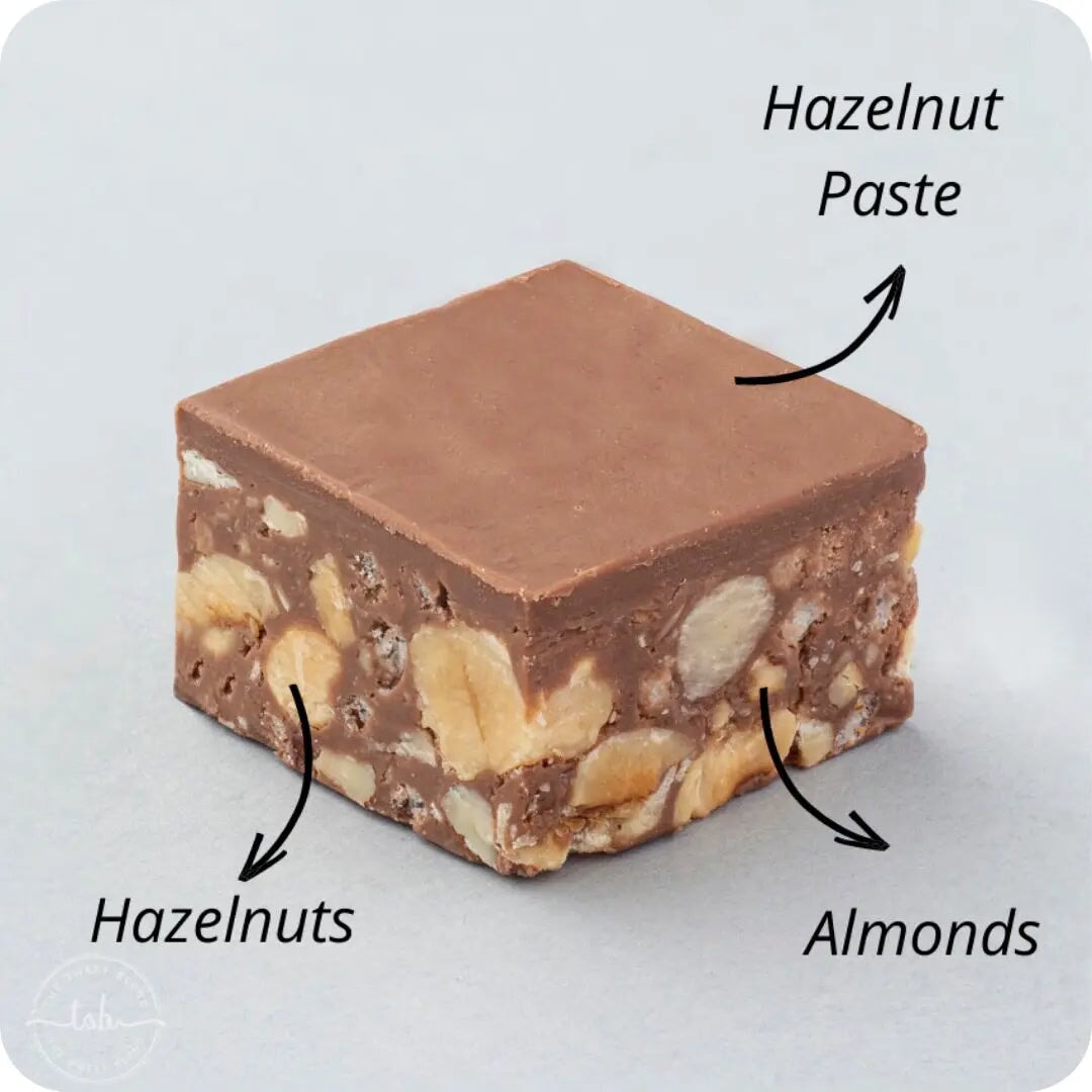 Hazelnut crunch bites components by The Sweet Blend